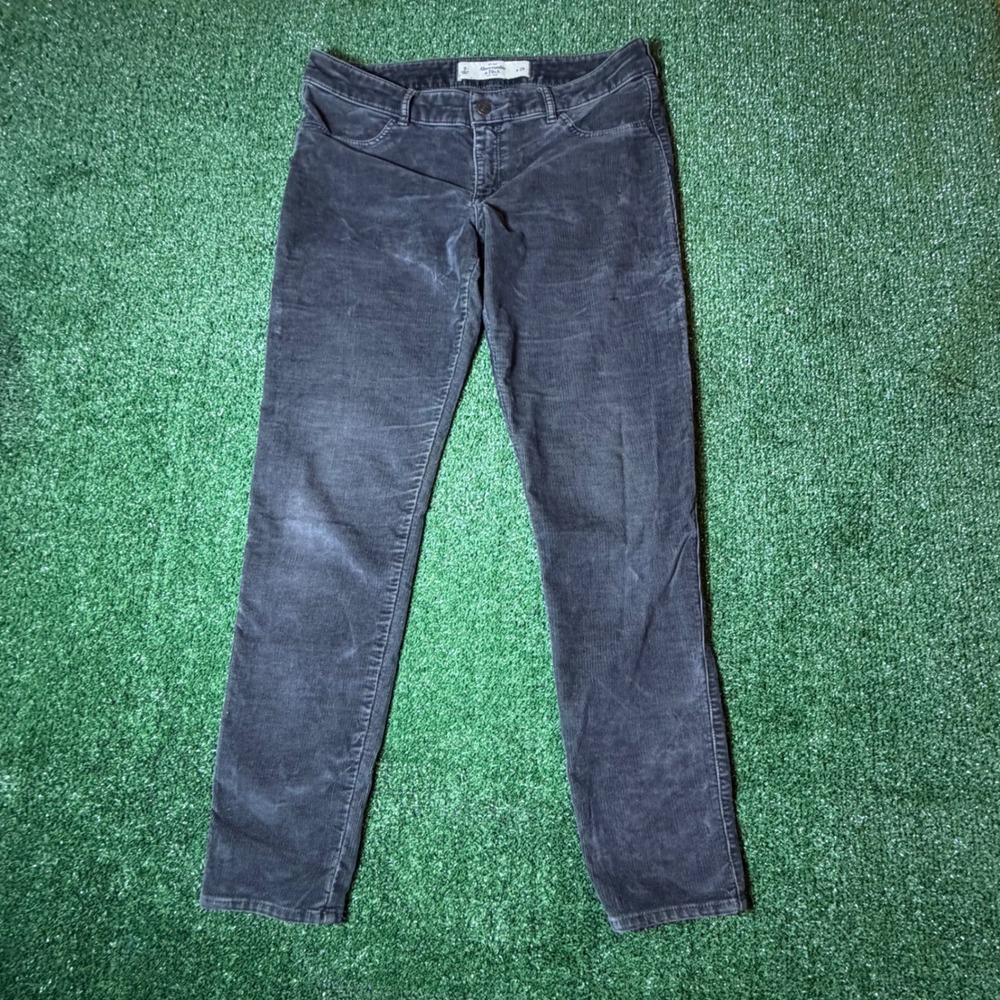 Abercrombie & Fitch Gray Corduroy Pants Womens 8 W29 Slim Straight Mid Rise